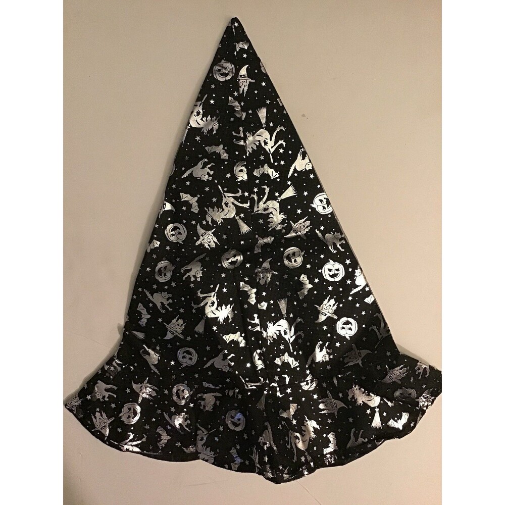 Halloween Costume Witch Hat Kids Size Black Silver